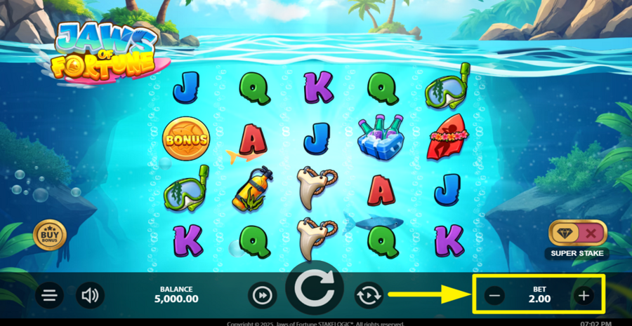 Jaws Of Fortune Adjust Bet