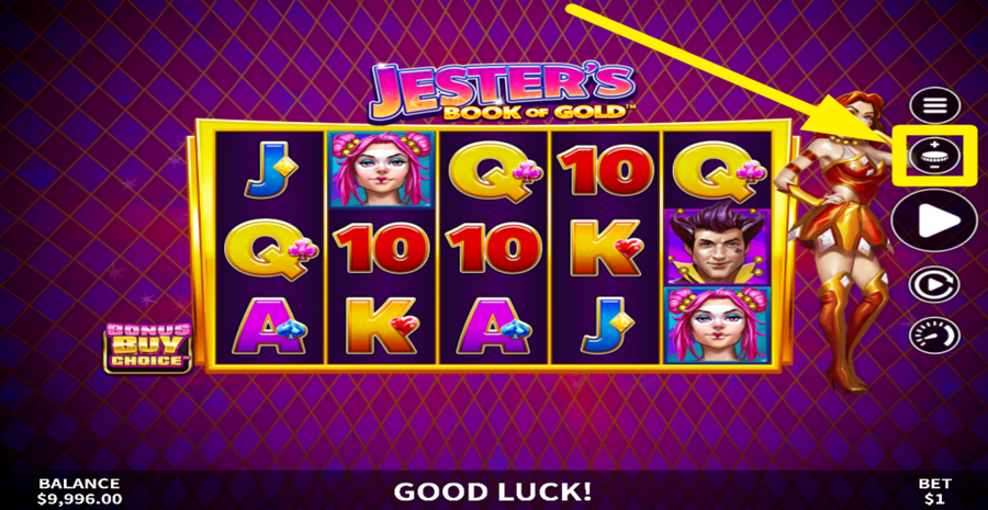 Jesters Book Of Gold Adjust Bet