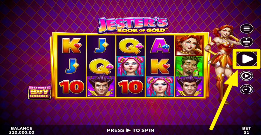 Jesters Book Of Gold Spin Button