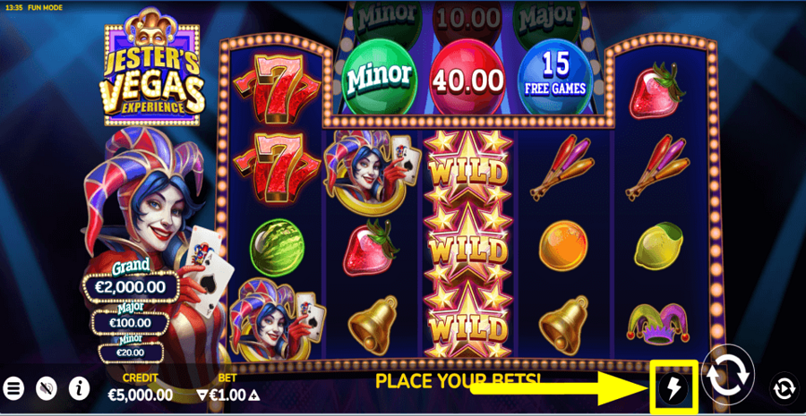 Jesters Vegas Experience Turbo Feature
