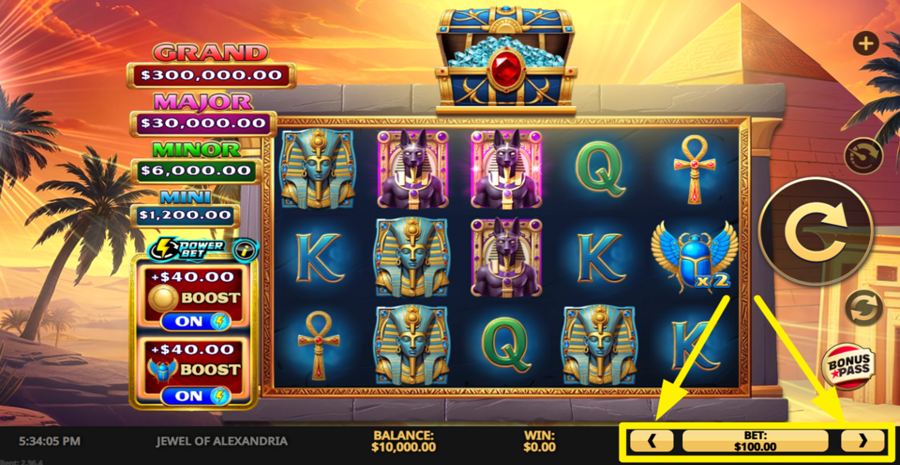 Jewel Of Alexandria Adjust Bet