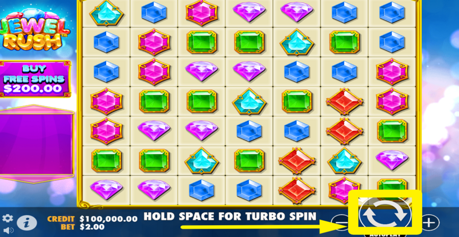 Jewel Rush Spin Button