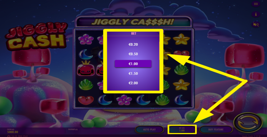 Jiggly Cash Adjust Bet