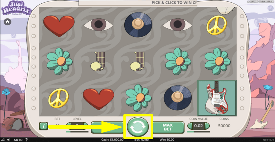 Jimi Hendrix Spin Button