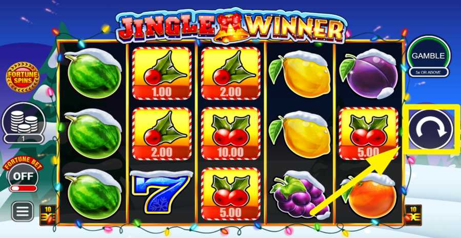 Jingle Winner Spin Button