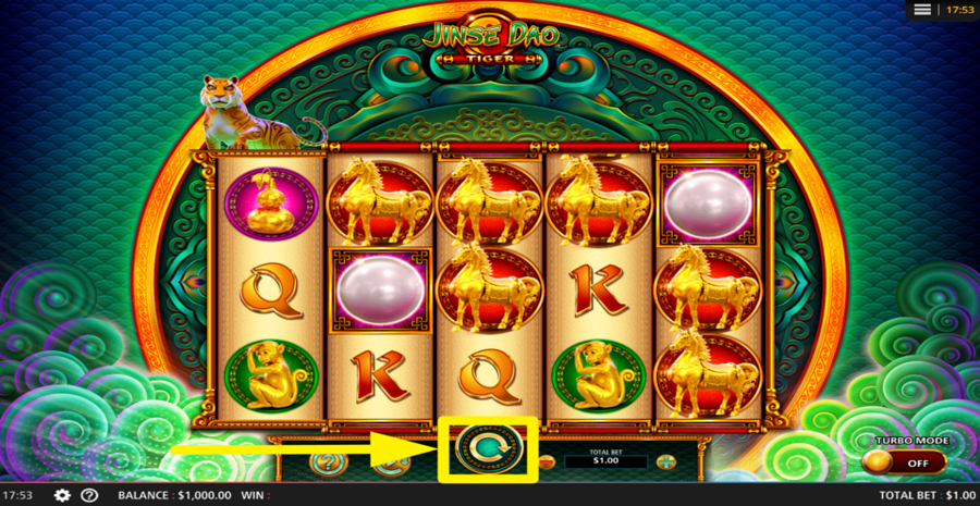 Jinse Dao Tiger Spin Button