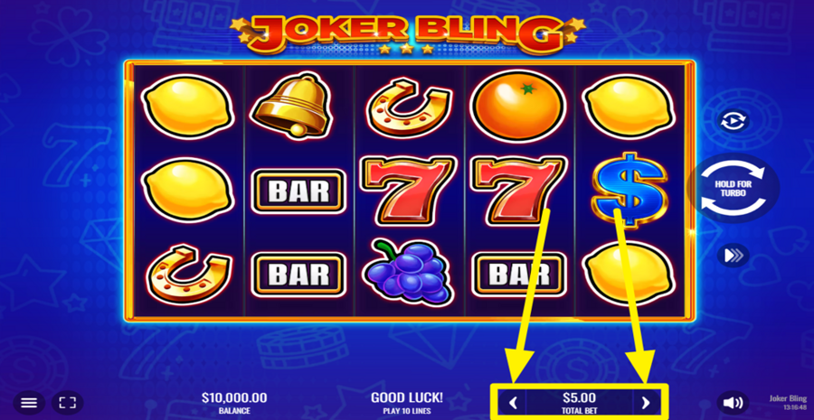 Joker Bling Adjust Bet