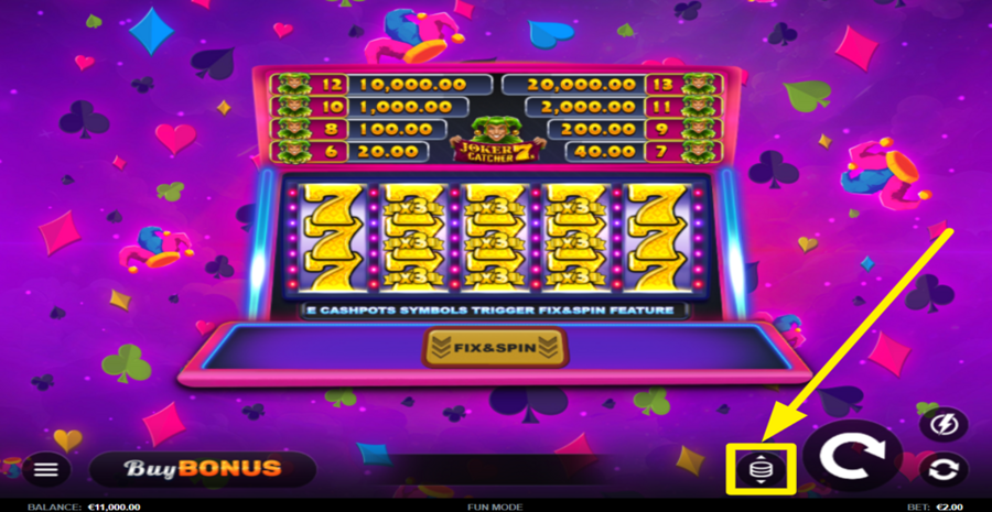 Joker Catcher 7s Adjust Bet