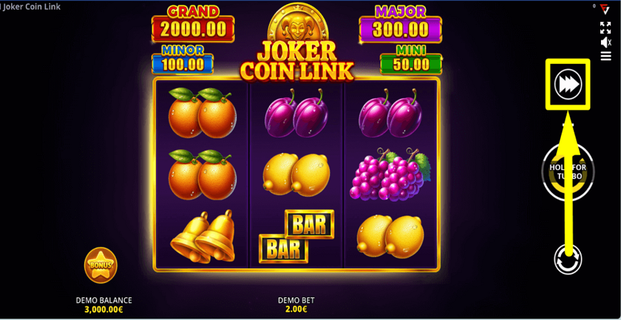 Joker Coin Link 3x3 Running Wins Turbo Feature