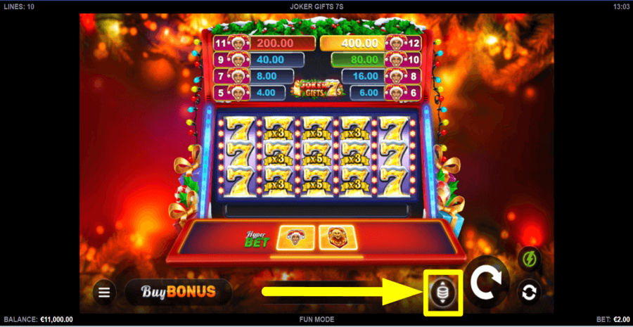 Joker Gifts 7s Bet Value