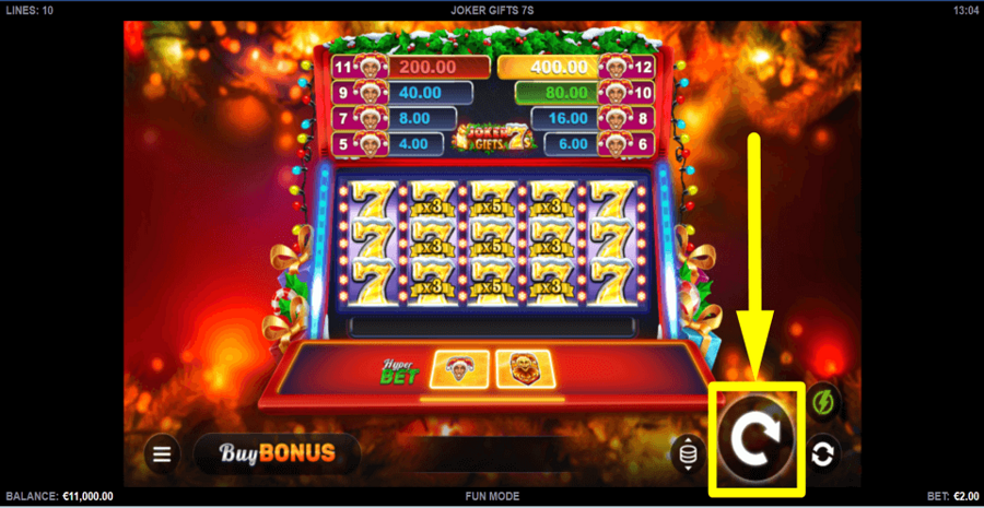 Joker Gifts 7s Spin Button