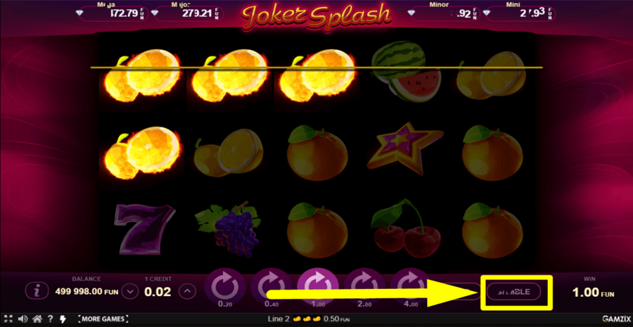 Joker Splash Gamble Feature