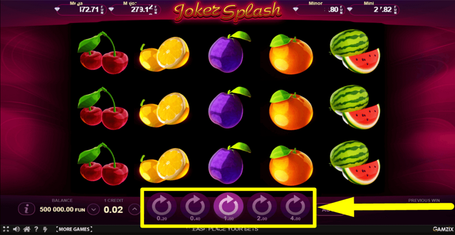 Joker Splash Spin Button
