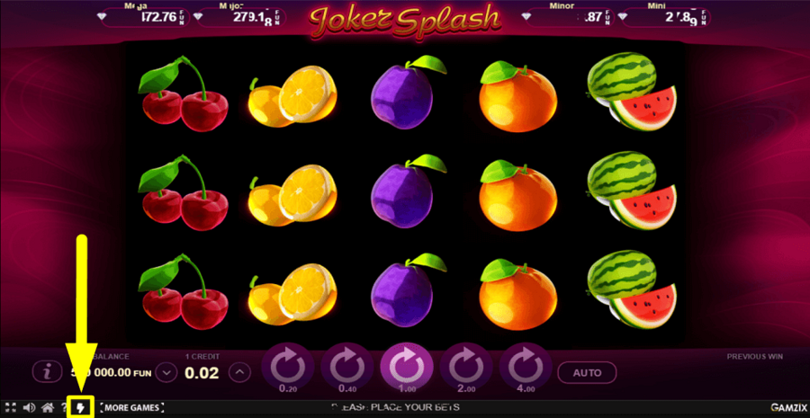 Joker Splash Turbo Feature