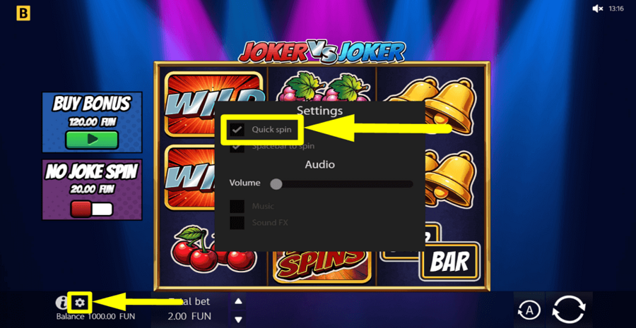 Joker Vs Joker Quick Spin Feature