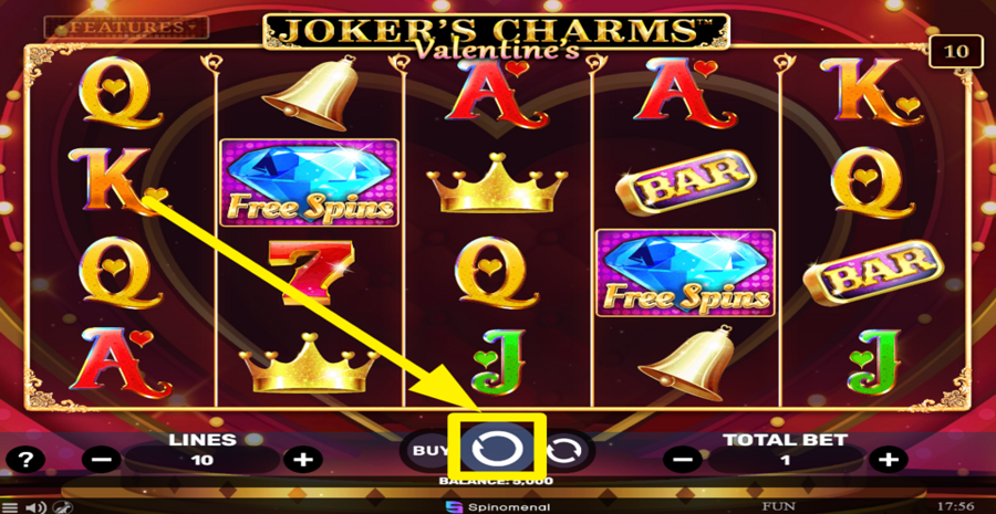 Jokers Charms Valentines Spin Button