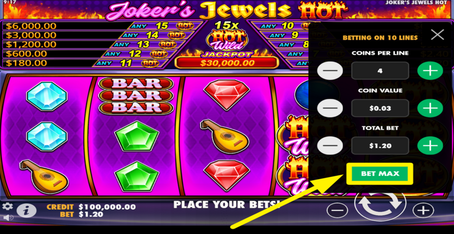 Jokers Jewels Hot Max Bet