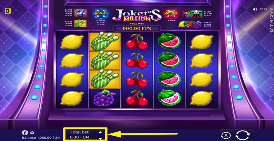 Jokers Million Adjust Bet