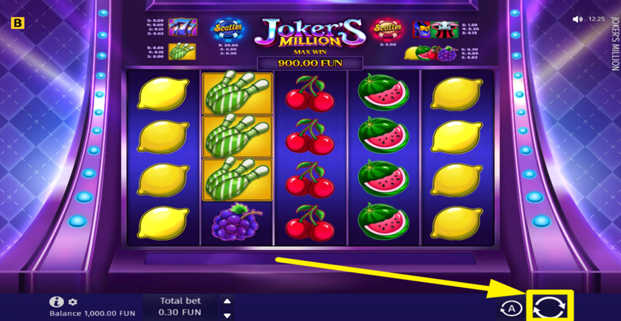 Jokers Million Spin Button