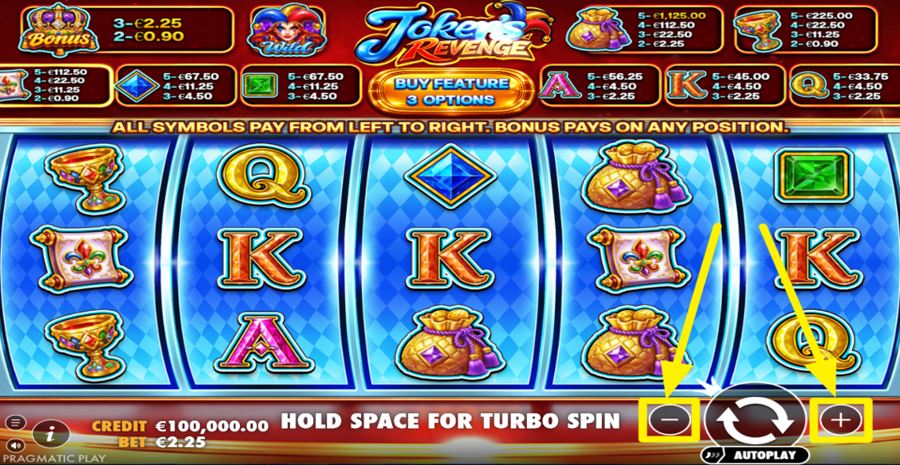 Jokers Revenge Adjust Bet