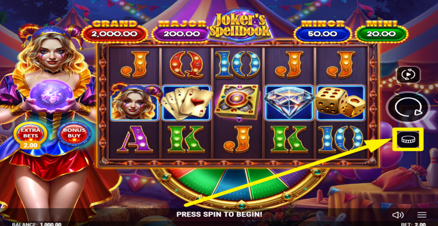 Jokers Spellbook Adjust Bet