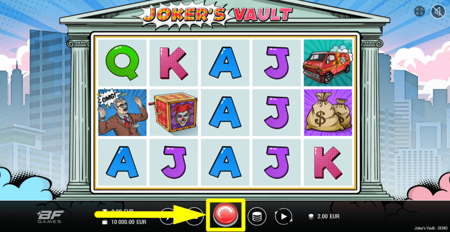 Jokers Vault Spin Button