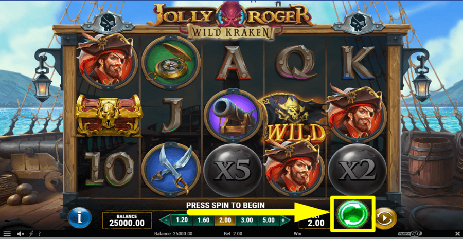 Jolly Roger Wild Kraken Spin Button
