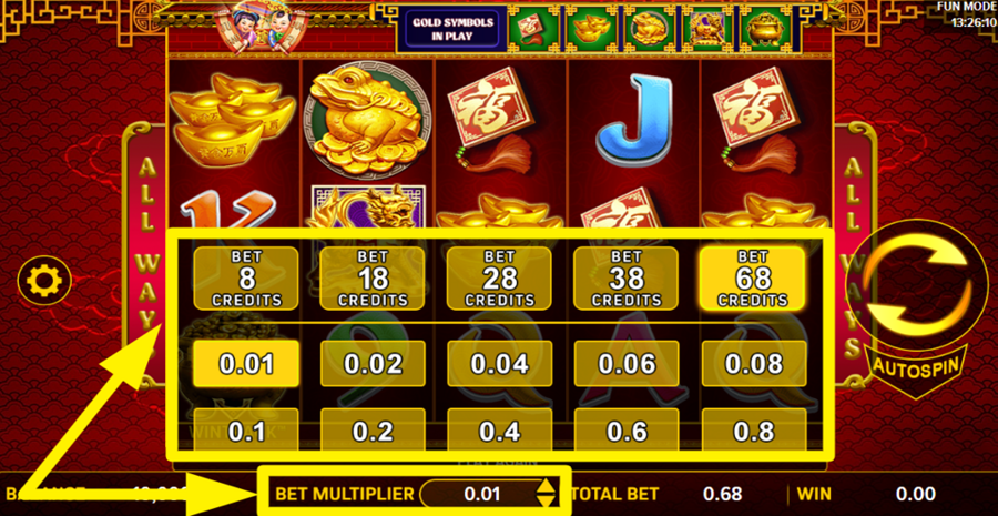 Ju Bao Duo Fu Adjust Bet Multiplier