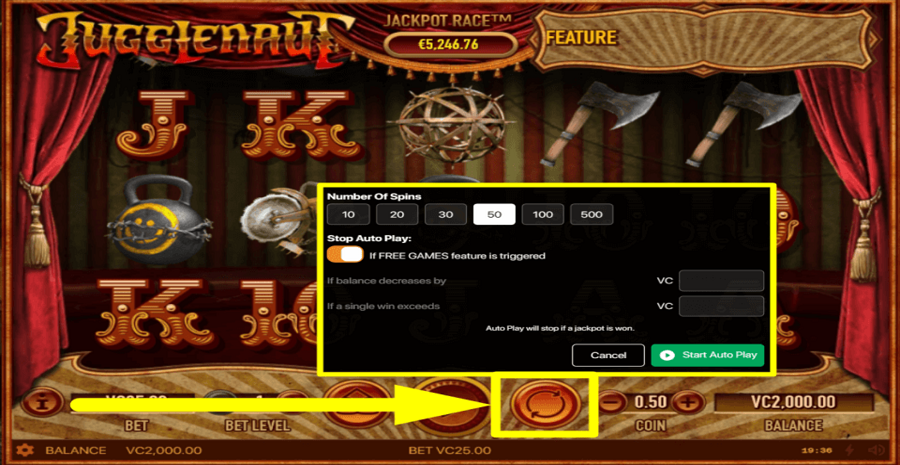 Jugglenaut Autoplay Feature
