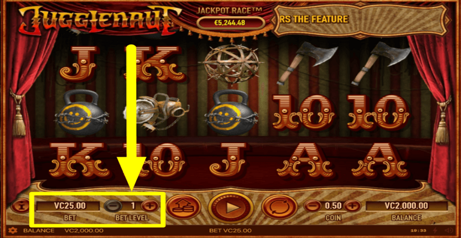 Jugglenaut Bet Level