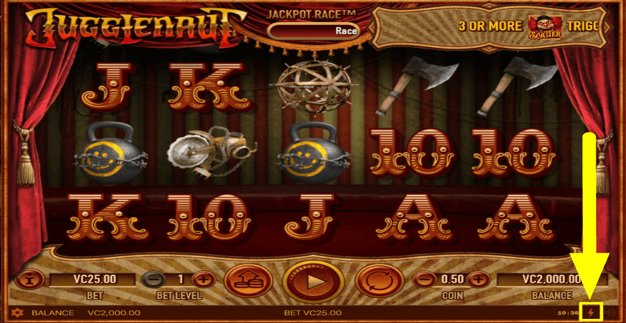 Jugglenaut Quick Spin Feature