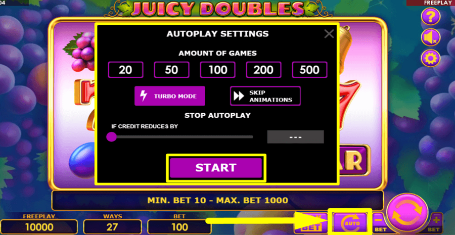 Juicy Doubles Autoplay Feature