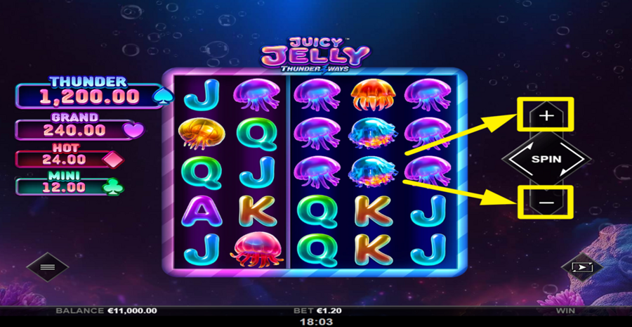 Juicy Jelly Thunder Ways Adjust Bet