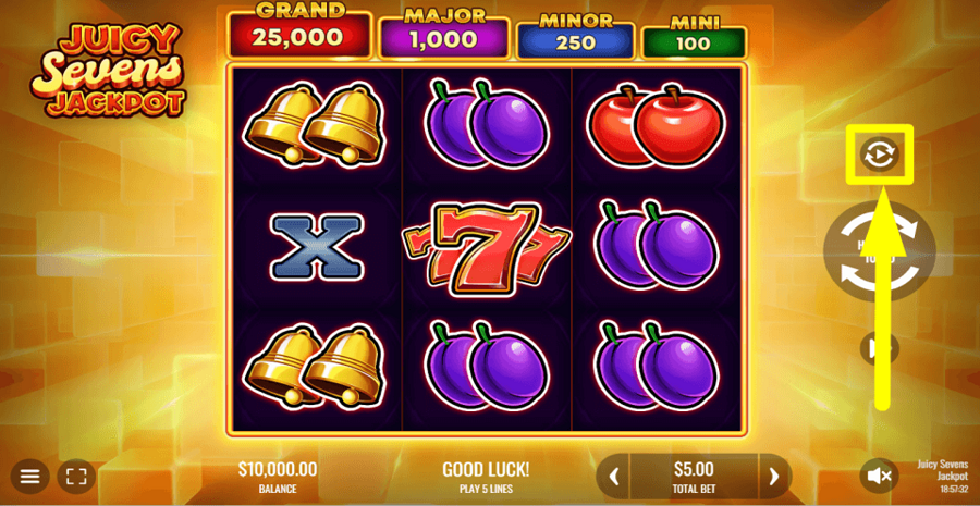 Juicy Sevens Jackpot Autoplay Feature