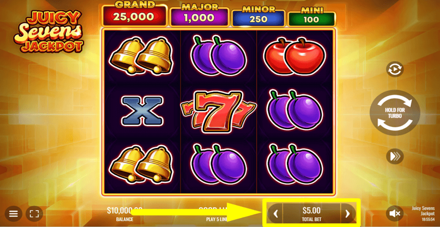 Juicy Sevens Jackpot Bet Value