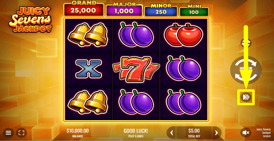 Juicy Sevens Jackpot Turbo Feature