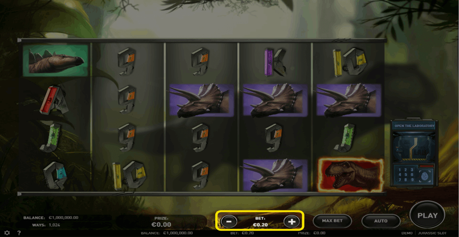 Jurassic Slot Bet Select
