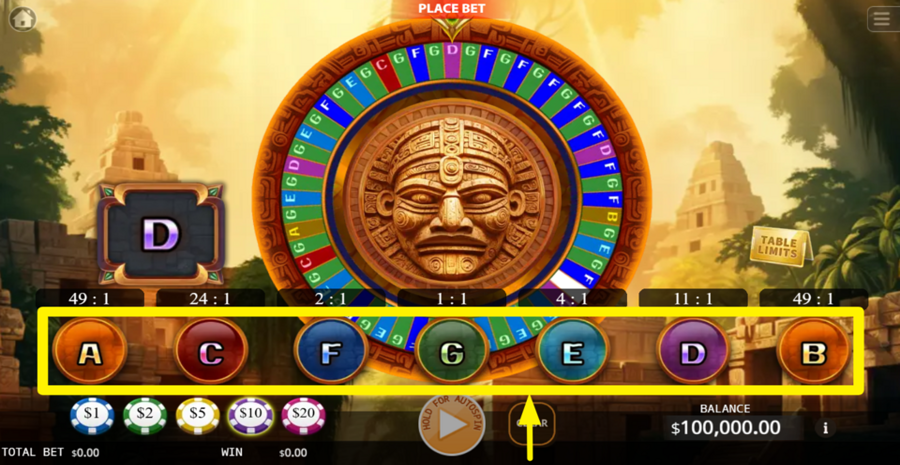 Ka Gaming Golden Wheel Place Bet