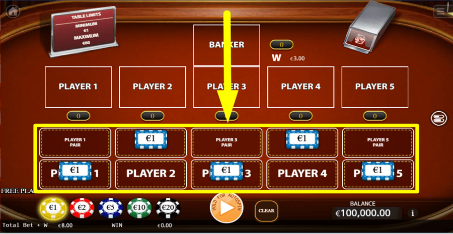 Ka Gaming Pok Deng Place Bets