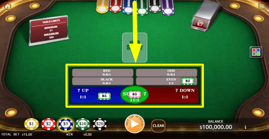 Ka Gaming Super 7 Place Bets