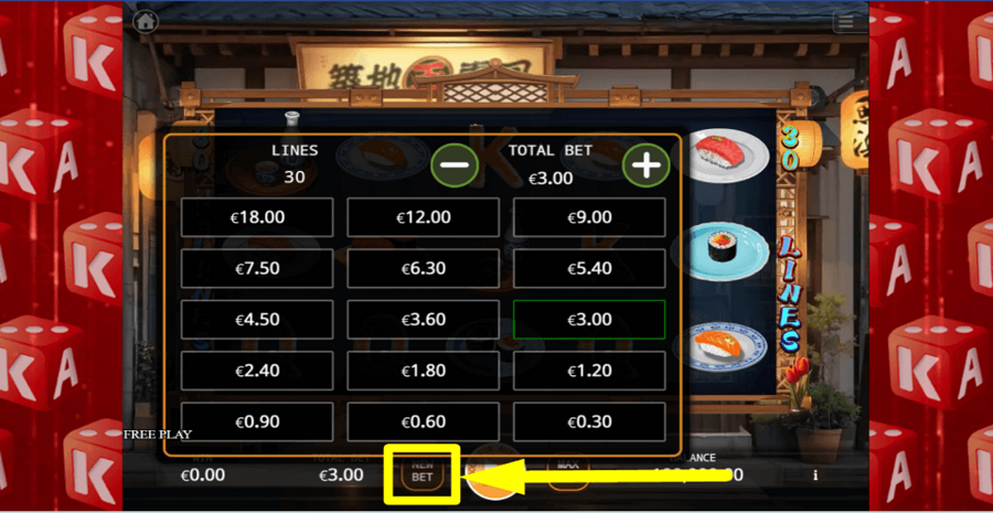 Ka Gaming Sushi Bet Value