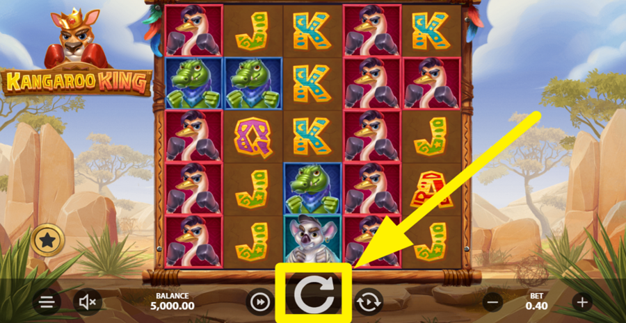 Kangaroo King Spin Button