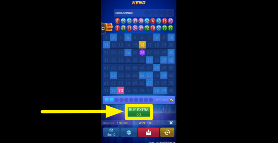 Keno Bonus Number Buy Extra