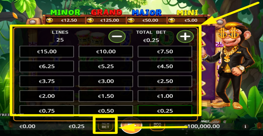 Kick Cash Monkey Adjust Bet