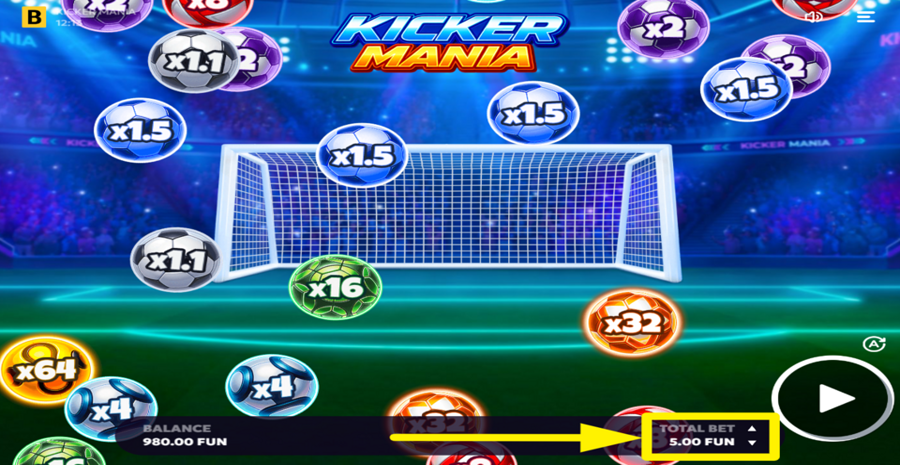 Kicker Mania Adjust Bet