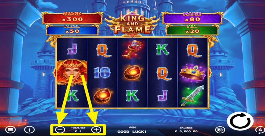 King And Flame Adjust Bet