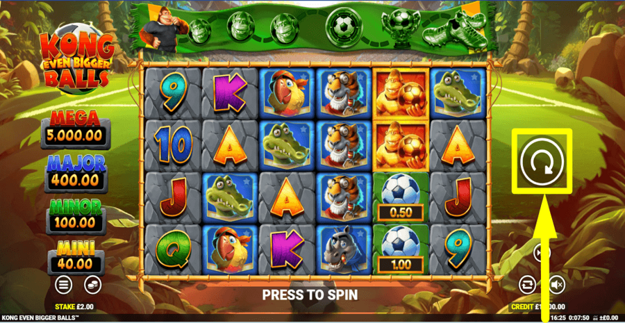 King Kong Even Bigger Balls Spin Button