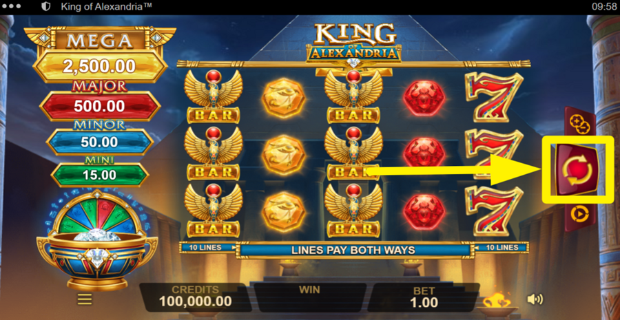 King Of Alexandria Spin Button