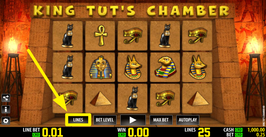 King Tuts Chamber Adjust Bet Lines