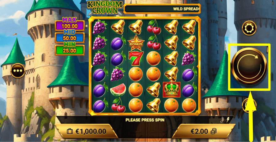 Kingdom Crown Spin Button